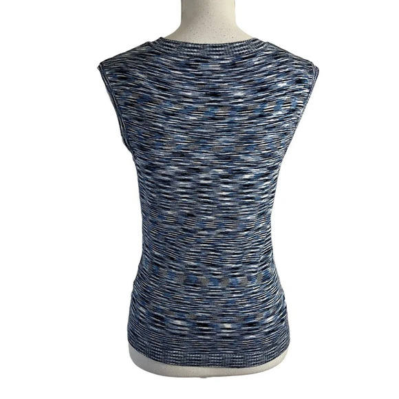 Jones New York Collection Stretch Knit Tank Top Petite Small Blue Black White - Picture 3 of 6